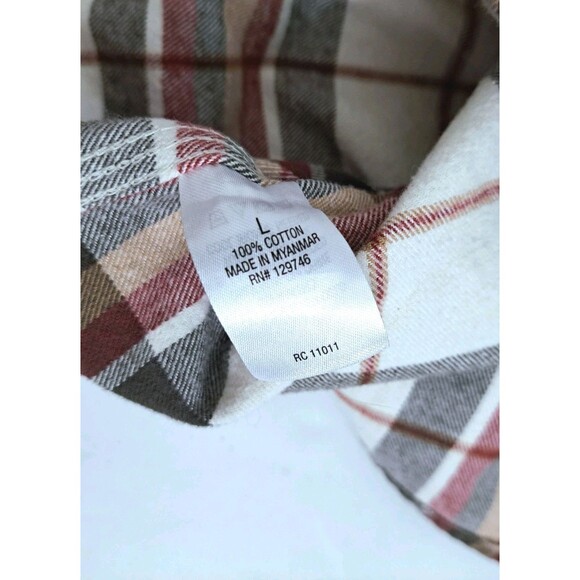 Ridgecut Set of 2 Men's Large Flannel Shirts Heavyweight Plaid Red Blue White - Picture 13 of 16